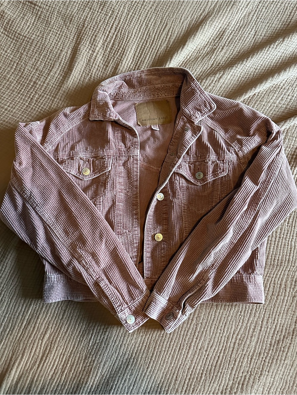 American Eagle Outfitters Dusty Pink Corduroy Jean Jacket
